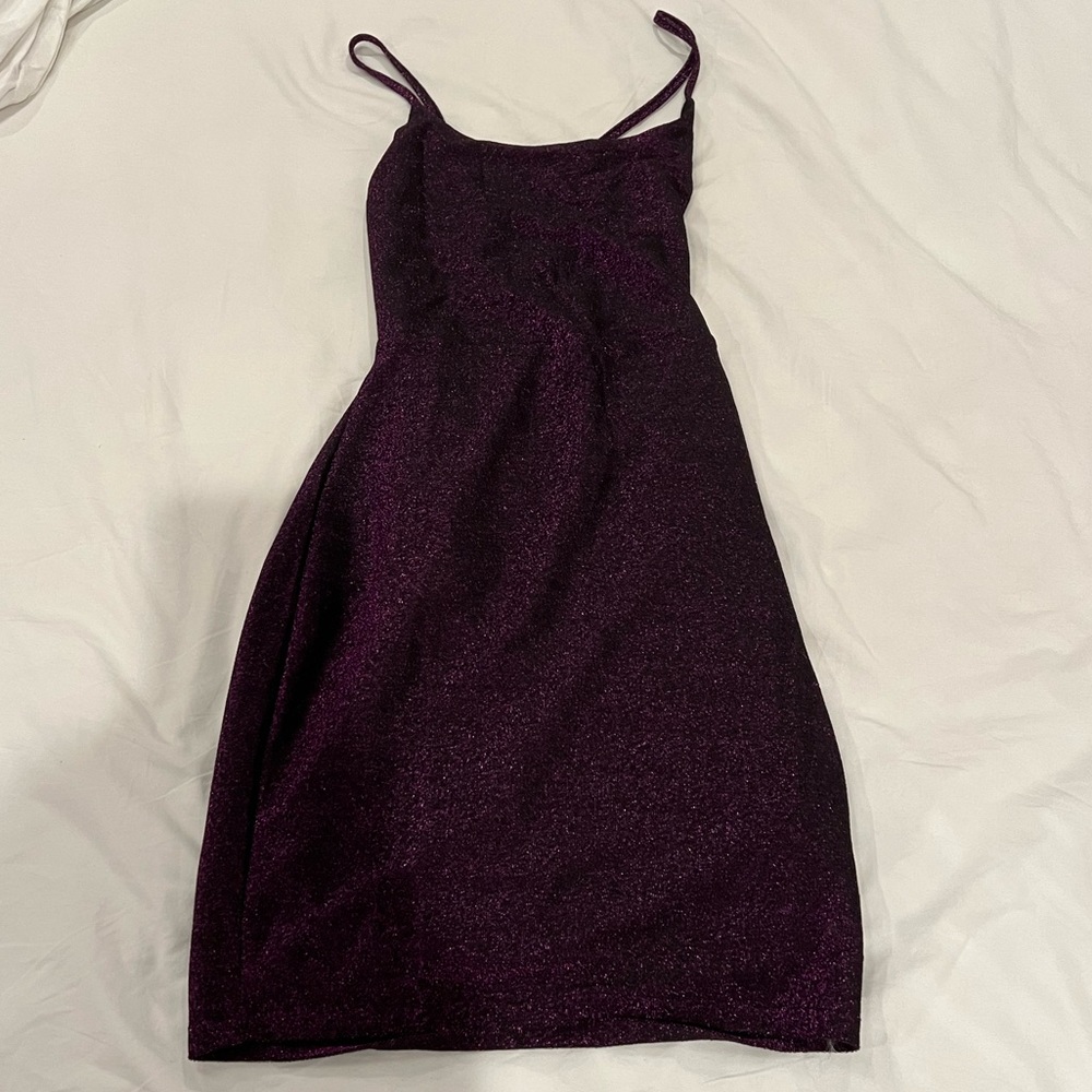 Purple sparkly bodycon mini dress size S